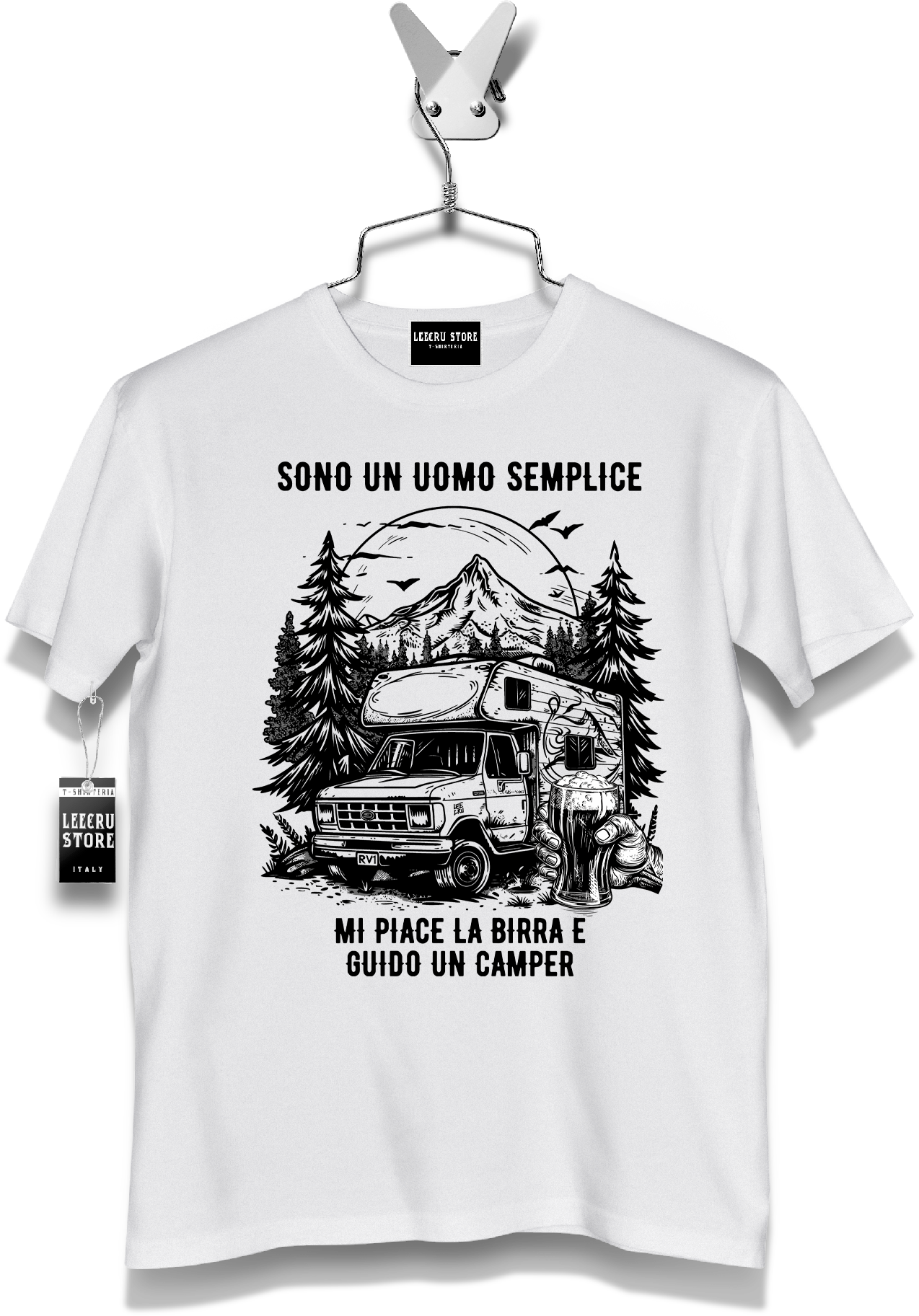 T-Shirt LeecruStore "Mi piace la birra e guido il camper"
