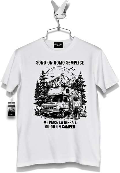 T-Shirt LeecruStore "Mi piace la birra e guido il camper"