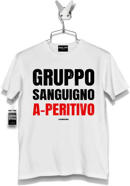 T-Shirt LeecruStore" Gruppo sanguigno a-peritivo"