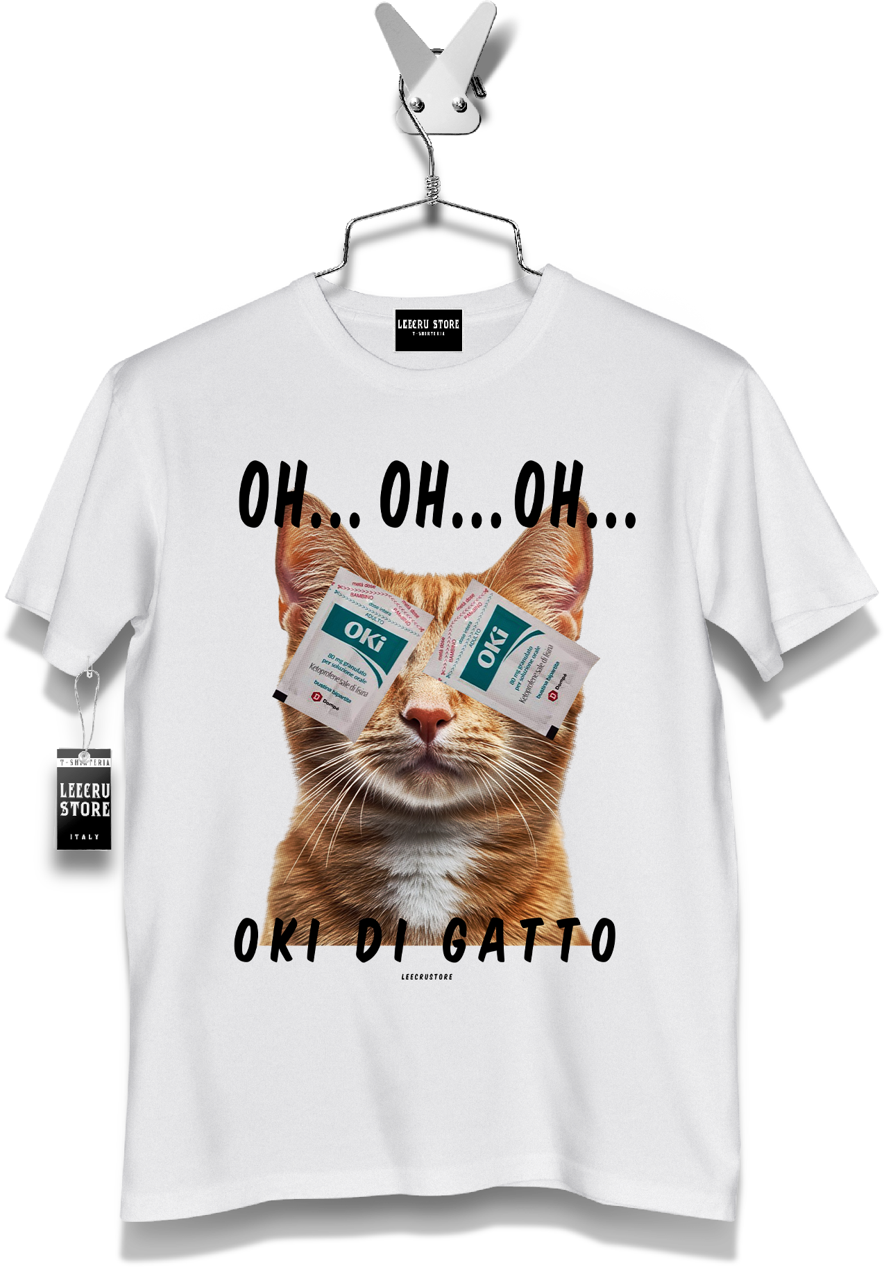 T-Shirt LeecruStore" Oh...oh...oh...Oki di Gatto"