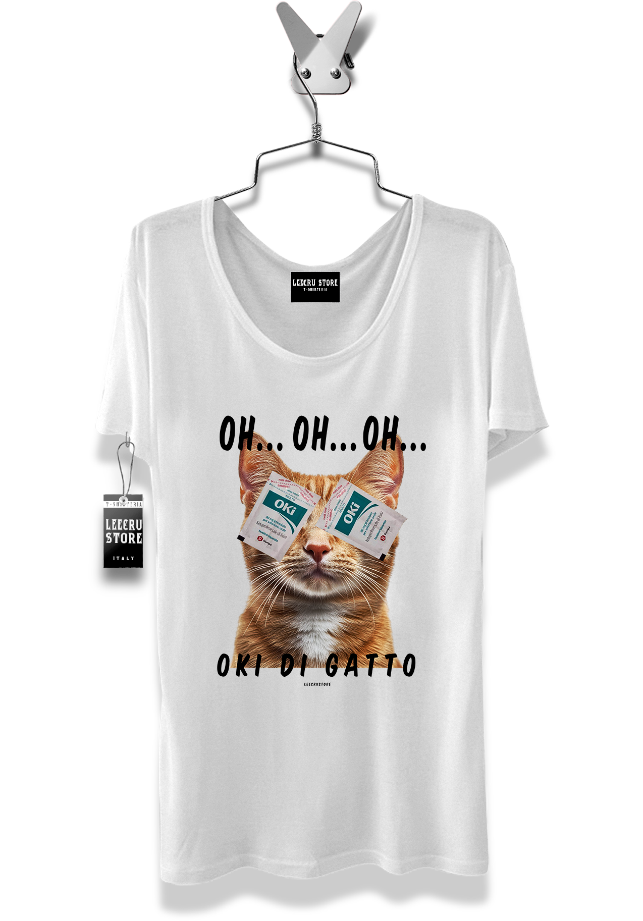 T-Shirt LeecruStore" Oh...oh...oh...Oki di Gatto"