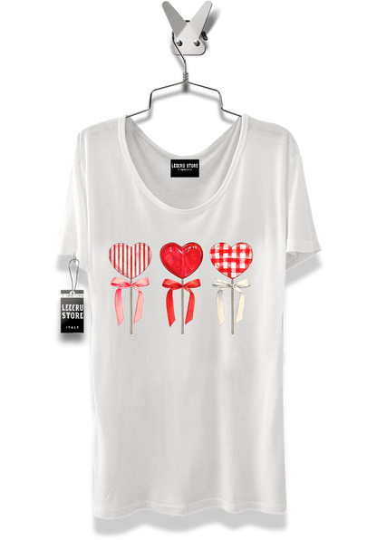 T-Shirt LeecruStore" Cuori dolci  "