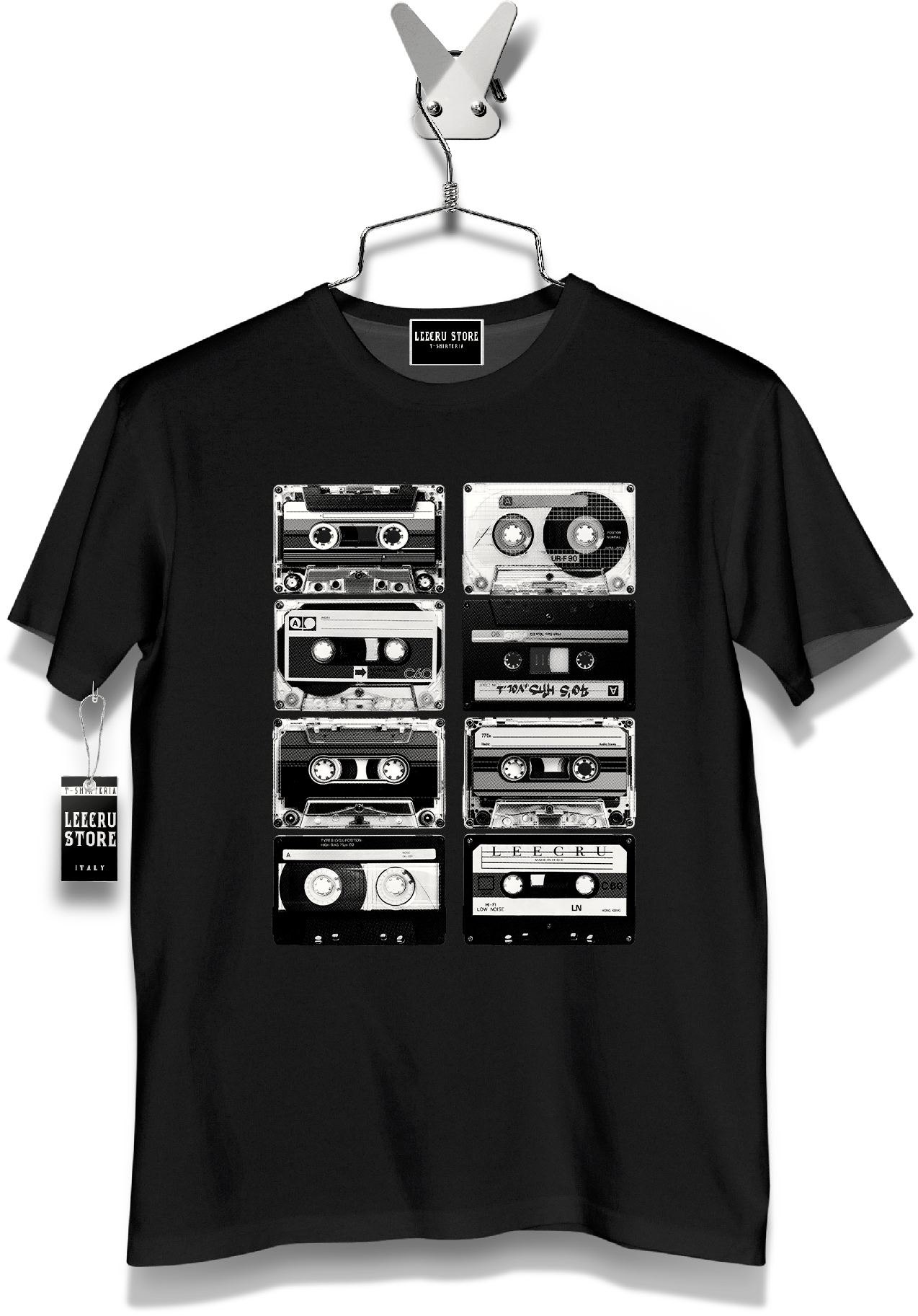 T-Shirt Leecru "Audiocassetta B&W "