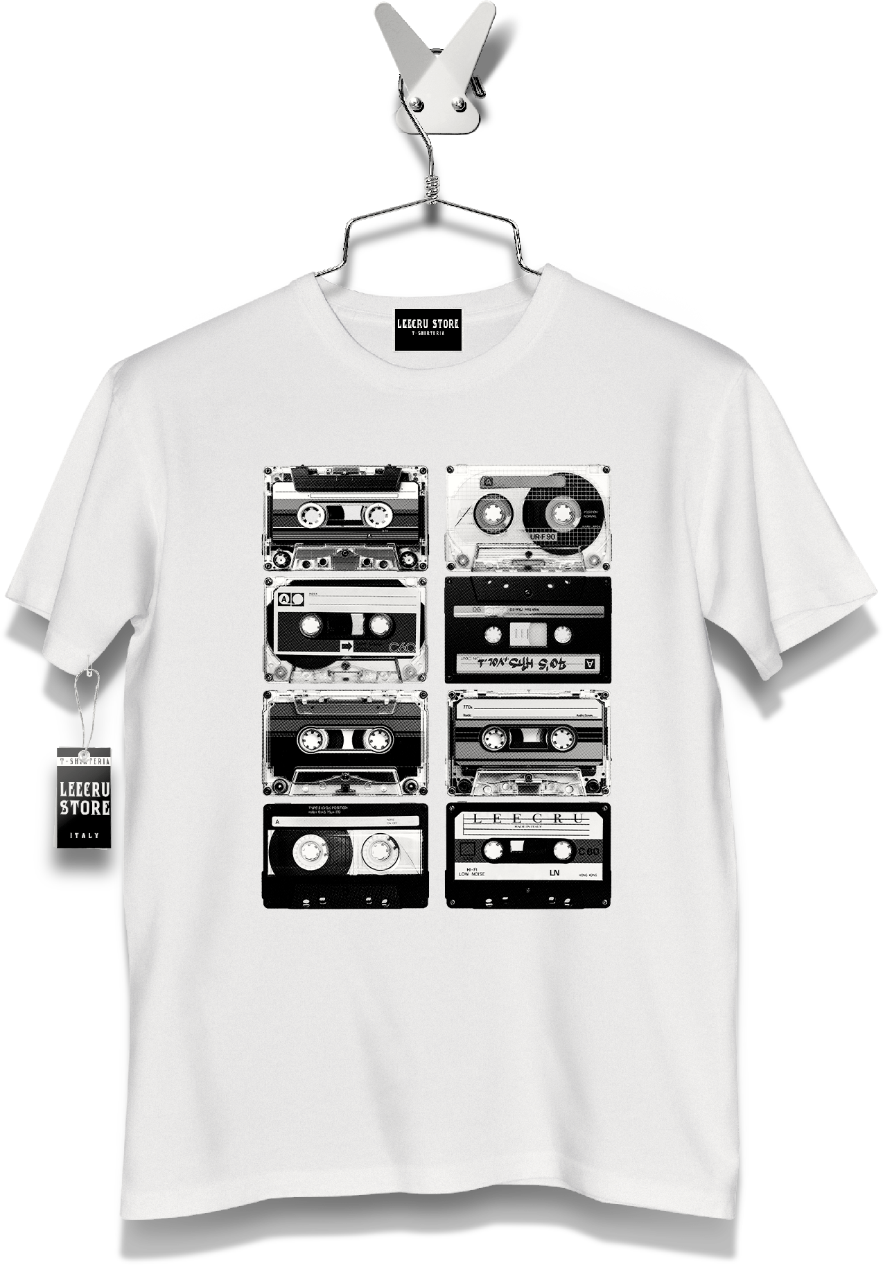 T-Shirt Leecru "Audiocassetta B&W "