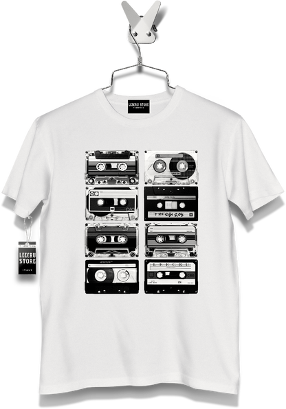 T-Shirt Leecru "Audiocassetta B&W "